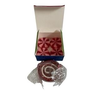 Pier One Vintage Glitter Soap & Peppermint Candles Holiday Gift Set NIB